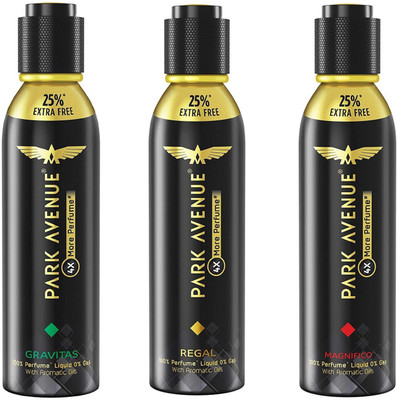 

Park Avenue Gravitas, Regal and Magnifico 4X More Perfume Spray 120ML Each (Pack of 3) Perfume Body Spray - For Men & Women(360 ml, Pack of 3)