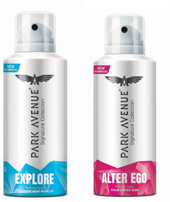 

Park Avenue Explore and Alter Ego Signature Collection Body Spray 130ML Each (Pack of 2) Perfume Body Spray - For Men & Women(260 ml, Pack of 2)