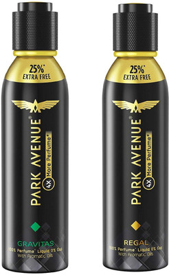 

Park Avenue Gravitas and Regal 4X More Perfume Spray 120ML Each (Pack of 2) Perfume Body Spray - For Men & Women(240 ml, Pack of 2)