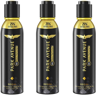 

Park Avenue Regal 4X More Perfume Spray 120ML Each (Pack of 3) Perfume Body Spray - For Men & Women(360 ml, Pack of 3)
