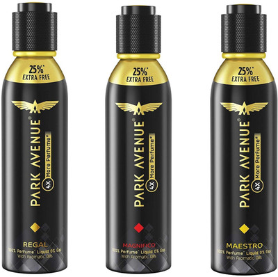 

Park Avenue Regal, Magnifico and Maestro 4X More Perfume Spray 120ML Each (Pack of 3) Perfume Body Spray - For Men & Women(360 ml, Pack of 3)