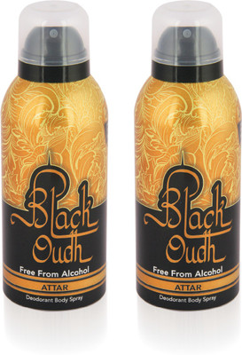

JBJ Black Oudh - Pack of 2 (Alcohol free Deo) Deodorant Spray - For Men & Women(250 ml, Pack of 2)