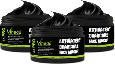 

VIHADO Activated Charcoal Black Peel Off Mask Oily Skin Anti Acne Blackhead remover 100 ml (Pack of 3)(100 ml)