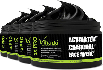 

VIHADO Activated Charcoal Black Peel Off Mask Oily Skin Anti Acne Blackhead remover 100 ml (Pack of 4)(100 ml)