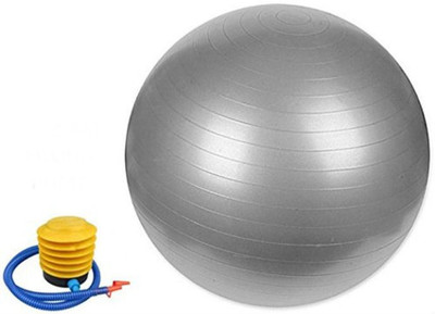 

Shrih Anti Burst Gym Ball Swiss Ball for Body Building Unisex with Air Filling Pump- SIZE- 85 cm Gym Ball(With Pump), Grey