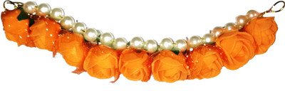 Shrungarika Fashionable Orange Bun(Orange, White)