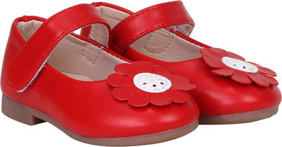 Buckled Up Girls Velcro Mary Janes(Red