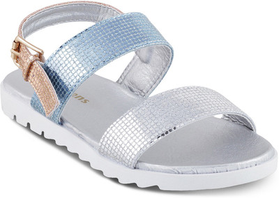 

KITTENS Girls Buckle Flats(Silver, Blue_silver