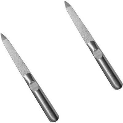

sweetpea SET OF 2 Metal Double Sided Nail File Stainless Steel Manicure Pedicure Tools Files - Metal Nail File Men AND WOMEN Filer For Toenails Stainless Steel Fingernail Files(Set of 2)