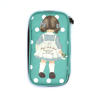 

Shopat7 1 cute paper girl Art Artificial Leather Pencil Box(Set of 1, Green)
