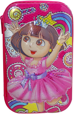 

Confidence Pencil Box cartoon Art Plastic Pencil Box(Set of 1, Pink)
