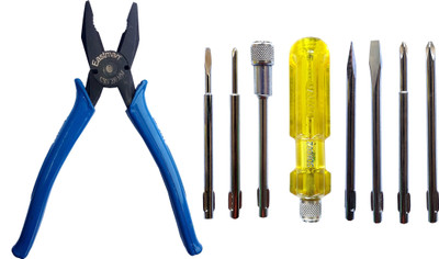 EASTMAN 8 inch cutting plier heavy duty and 8 pc screwdriver set pack of 2 Hand Tool Kit(2 Tools)