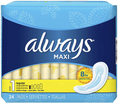 

Always Maxi Regular without Wings Unscented Pads 24 Count Sanitary Pad(Pack of 24)