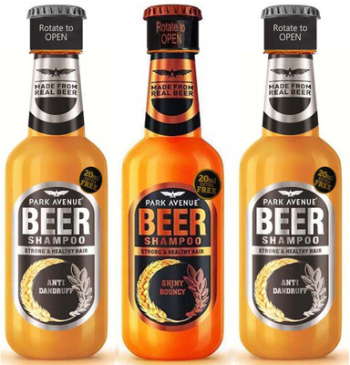 

Park Avenue SHINY & BOUNCY + ANTI DANDRUFF BEER SHAMPOO (370 ×3 ML PACK OF 3 )(1110 ml)