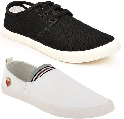 

RIFOF Combo Pack of 2Black and White Shoes Sneakers For Men(Multicolor