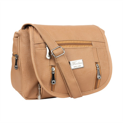 

FRIENDS & COMPANY Women Casual Beige Leatherette Sling Bag