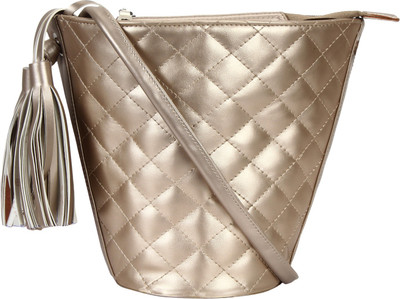 

Anekaant Women Casual, Evening/Party Gold PU Sling Bag
