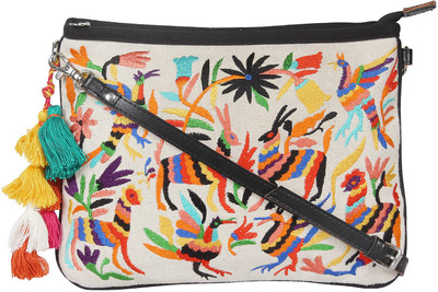 

Anekaant Women Casual White Cotton Sling Bag