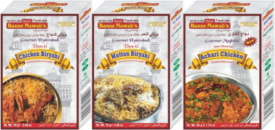 

Ustad Banne Nawab's CHIKEN BIRYANI & MUTTON BIRYANI & ACHARI CHICKEN - 3 PACK(3 x 63.33 g)