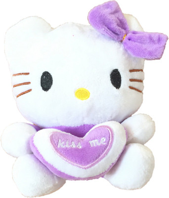 

CREATIVEVILLA CUTE PURPLE HELLO KITTY STUFFED PLUSH SOFT TOY - 14 cm(Black)
