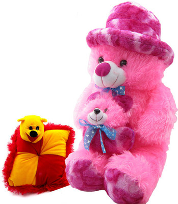 

Gift Decor Shop Soft Toy Teddy Bear Big Size 2 Feet (Pink, 89 cm) Mother Child Combo With soft red bear pillow for Kids (Multi, 28 cm) - 89 cm(Multicolor)