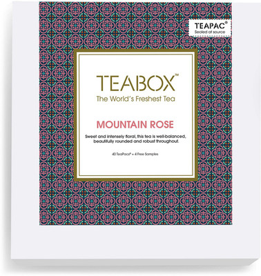 Teabox 100% Natural Mountain Rose, Cardamom, Jasmine Green Tea Box(44 Bags)