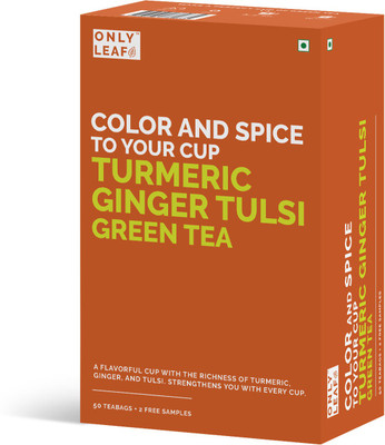 

Onlyleaf 100% Natural Immunity Booster Tulsi Turmeric, Ginger Green Tea Bags Box(52 Bags)