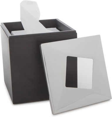 

ARTTDINOX Folded Tissue Box (Square) Tissue Box Vanity Box(Silver)