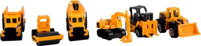 

DealBindaas Construction Set Of 6 Pcs | JCB | Truck | Mixer | Jcv Mix | More Items | Scale 1:64 | Kids Gift Toy(Yellow)