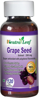 

NeutraLeaf Grape Seed Capsules 250mg (120 Veg Capsules)(120 No)