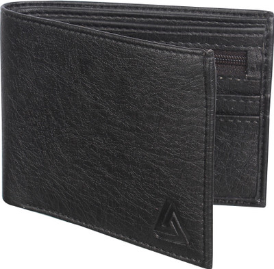 

HE Men Black Artificial Leather Wallet(6 Card Slots)