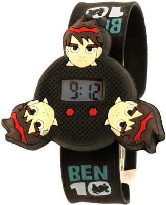 

RVOLD Ben10 Fidget Spinner Dial Slap Snap On Digital Watch for Kids Boys and Girls Best Birthday Gift Watch for Kids - Black Watch - For Boys