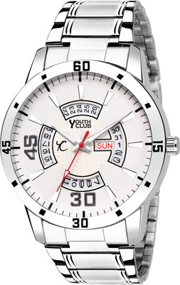 

Youth Club DD-227WHT Stylish Day & Date Watch - For Men