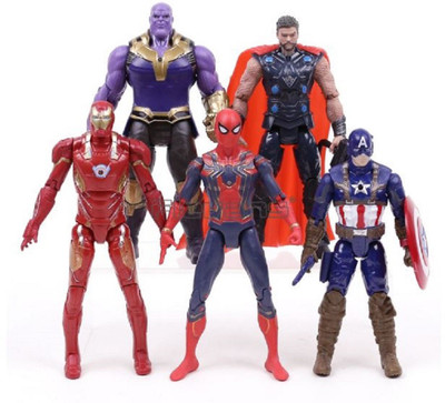

DELITE Infinity war series - Thanos VS Avengers - Pack of 5 Action Toy Figures , 6 inches(Multicolor)
