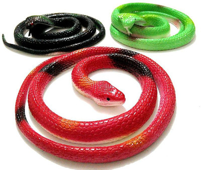 

Reyansh Collection Colorful Rubber Snake Toy for Kids- 3 Pc's(Multicolor)