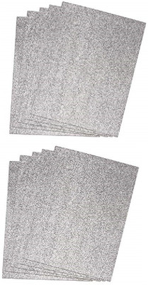 

Kala Decorators Self Adhesive Easy to Peel Off Silver EVA Foam Glitter Sheets- A4 Size Set of 10 Sheets for Art & Craft,Project Work
