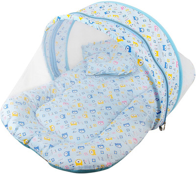 

Baby Grow Blue Love Bear Toddler Mattress with Mosquito Net Printed(Fabric, Blue)