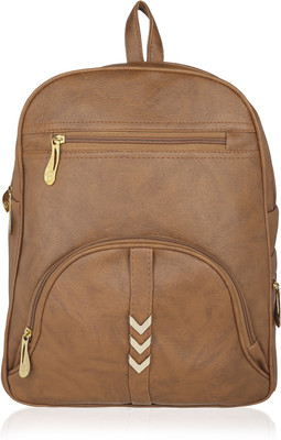 

Kleio Elegant Zipper Casual College Bag For Girls / Women 17.67 L Backpack(Tan)