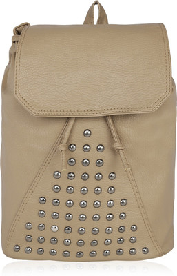 

Kleio Designer Studded PU Backpack for Women/ Girls for College/Outings 20 L Backpack(Beige)