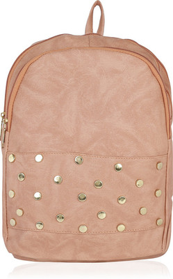 

Kleio Designer Studded Backpack for Women / Girls 12 L Backpack(Beige), Pink