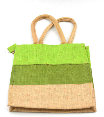 

Art Godaam Hand made Jute Lunch Bag(Green, 5 inch)