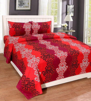 

Astra 140 TC Polycotton Double Printed Bedsheet(Pack of 1, Red)