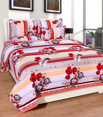 

MH DÉCOR 140 TC Polycotton Double Floral Bedsheet(Pack of 1, Multicolor)