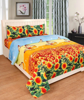 

Astra 140 TC Polycotton Double Floral Bedsheet(Pack of 1, Yellow)