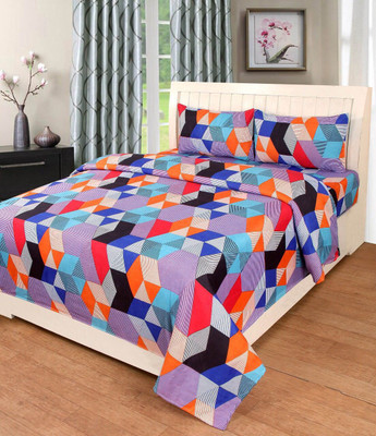 

Astra 140 TC Polycotton Double Printed Bedsheet(Pack of 1, Blue)