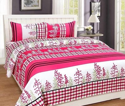 

Astra 140 TC Polycotton Double Printed Bedsheet(Pack of 1, Pink)