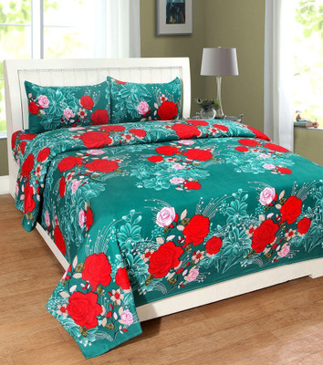 

MH DÉCOR 140 TC Polycotton Double Floral Bedsheet(Pack of 1, Multicolor)