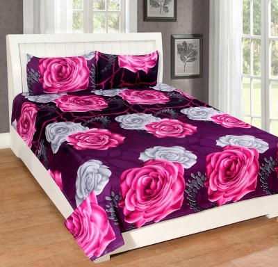 

Astra 140 TC Polycotton Double Floral Bedsheet(Pack of 1, Pink)