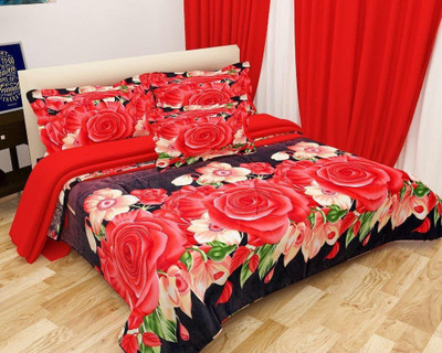 

MH DÉCOR 140 TC Polycotton Double Floral Bedsheet(Pack of 1, Multicolor)