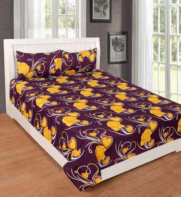 

Astra 140 TC Polycotton Double Floral Bedsheet(Pack of 1, Brown)